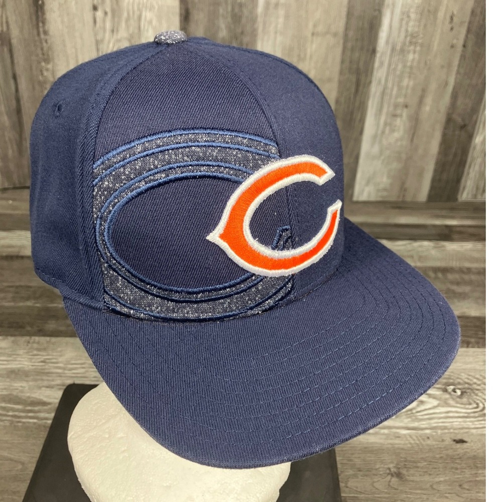 Reebok NFL Chicago Bears N Blue FitMax70 Fitted Hat Flat Brim Cap Small/medium